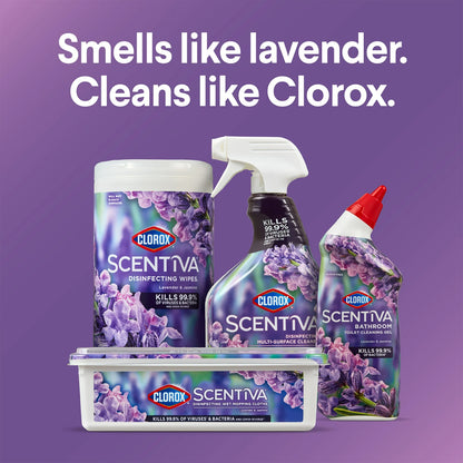 Clorox Scentiva Bathroom Toilet Cleaning Gel, Lavender and Jasmine, 24 Fluid Ounces