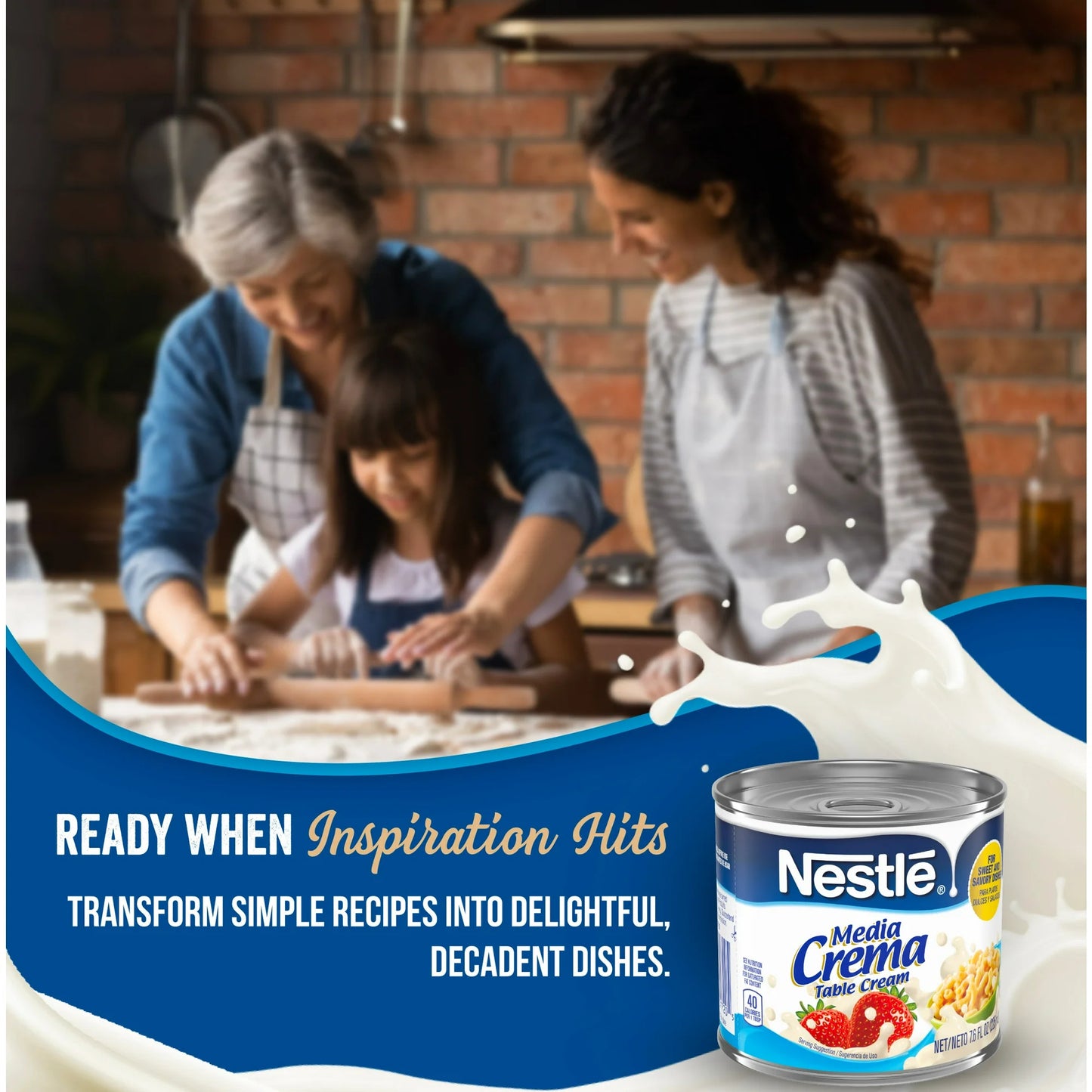 Nestle Media Crema Neutral Flavor Heavy Table Dairy Cream, 7.6 fl oz Can