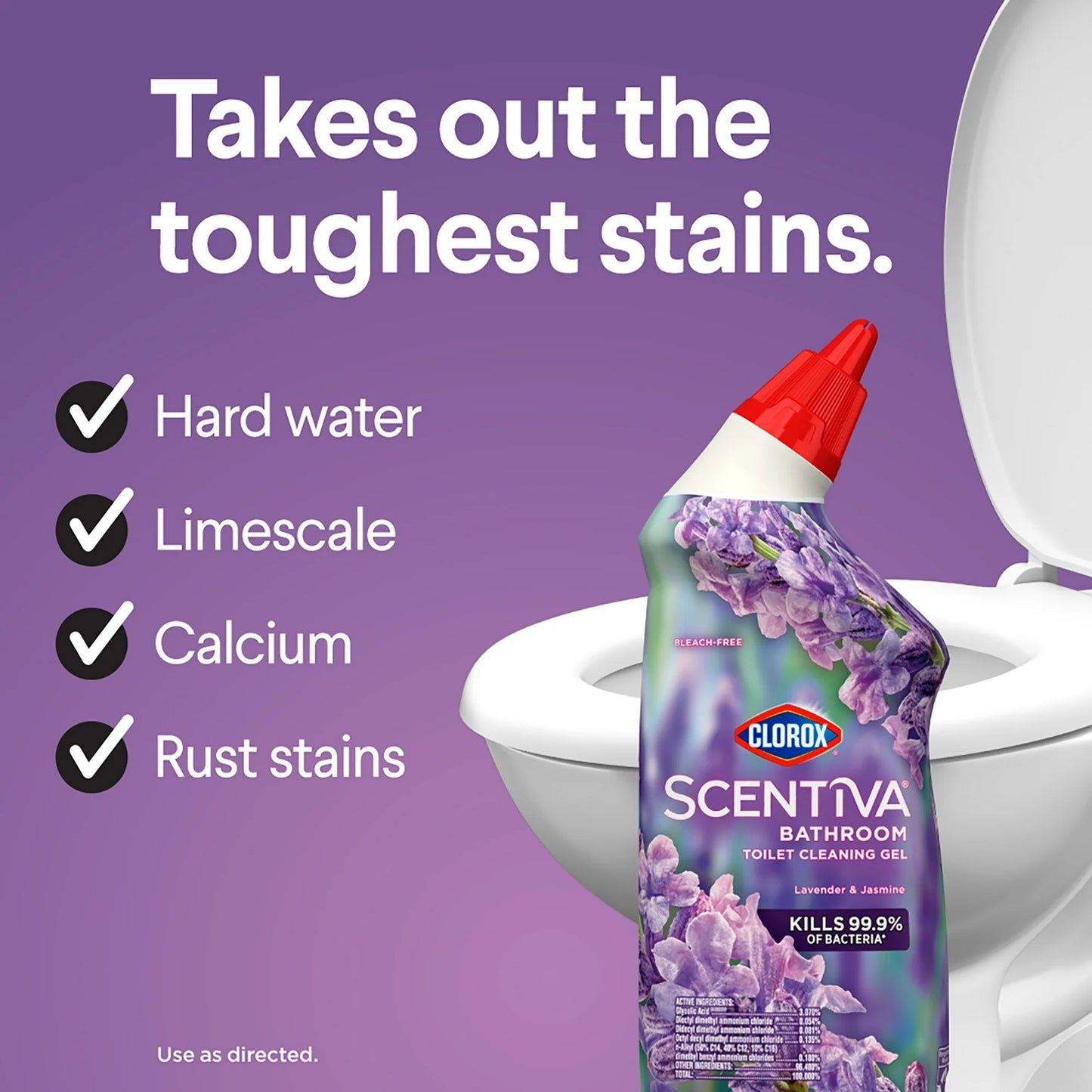 Clorox Scentiva Bathroom Toilet Cleaning Gel, Lavender and Jasmine, 24 Fluid Ounces