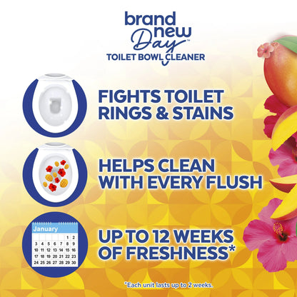 Lysol® Brand New Day Automatic Toilet Bowl Click Gel Cleaner, Mango & Hibiscus, 6 Count