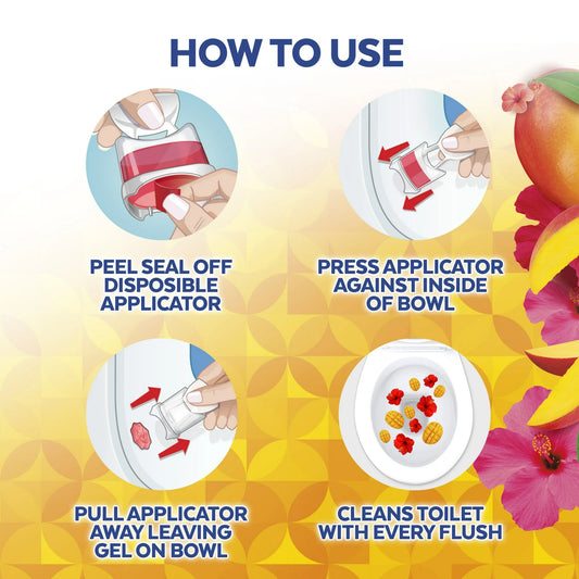 Lysol® Brand New Day Automatic Toilet Bowl Click Gel Cleaner, Mango & Hibiscus, 6 Count