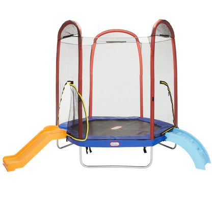Climb 'n Slide 7ft Trampoline with Enclosure & Slide