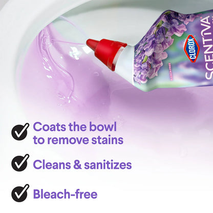 Clorox Scentiva Bathroom Toilet Cleaning Gel, Lavender and Jasmine, 24 Fluid Ounces