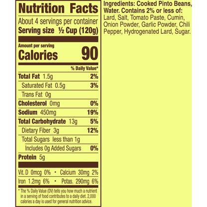 Old El Paso Traditional Canned Refried Beans, 1 Can, 16 oz